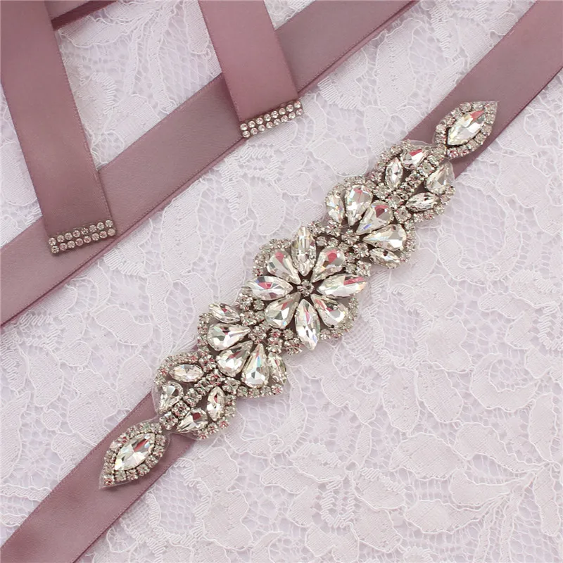 Rhinestone Wedding Dress Sash Belt Alloy Leaf Bridal Belts Women Robe Evening Gown Belt Wedding Accessories