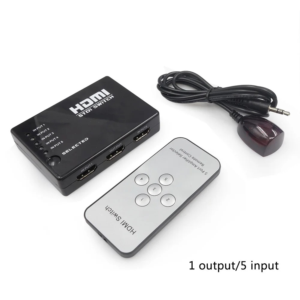 ThundeaL 3/5 Вход до 1 выход HDMI переключатель 1080P Переключатель HDMI ИК-пульт дистанционного управления Управление для PS3 Xbox HD ТВ DVD ТВ проектор - Цвет: 5 to 1 Add Remote