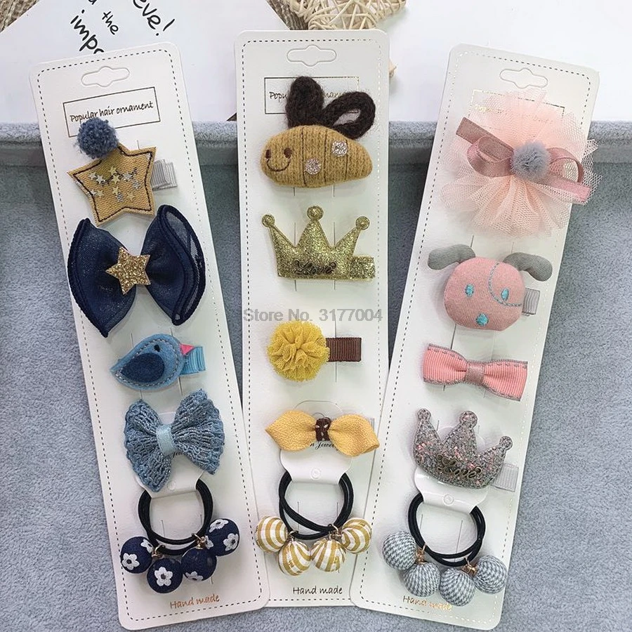 DHL 500set 6pc/set Girls Lovely Cute Fashion Hair Pin Baby Girl Cartoon
