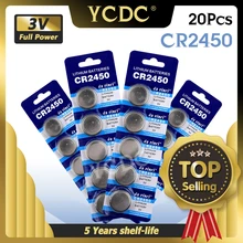 

20Pcs 3V Lithium Button/Coin Cell Battery CR2450 DL2450 BR2450 LM2450 5029LC 3V Button Coin Cell Battery Bulk Lot