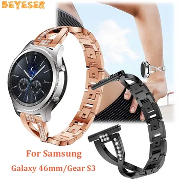 

Metal women's wrist strap For Samsung Galaxy 46mm replacement wristband For Huawei Watch GT Rhinestone bracelet watches straps