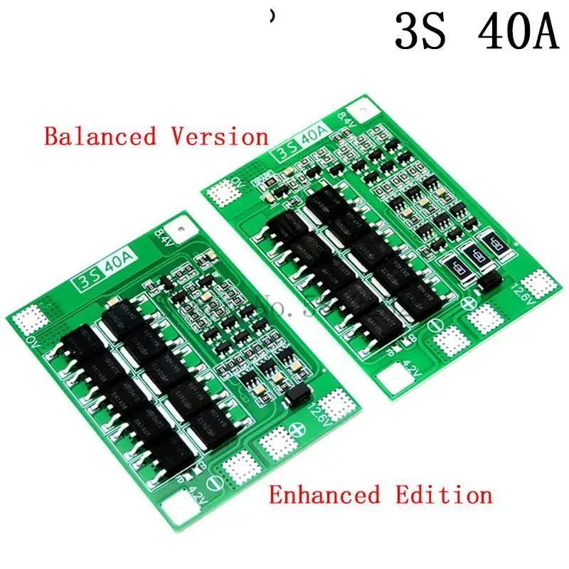 3S 40A Li-ion Lithium Battery Charger Lipo Cell Module PCB BMS Protection Board For Drill Motor 12.6V Enhance/Balance | Электронные