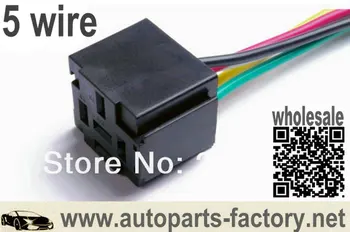 

longyue 10pcs 5 wire relay socket harness connector light holder plug 15cm wire