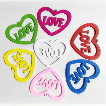 

FUYIER Wooden Beads Love Heart Pendant For Drop Earrings Key Chains Necklace for Toy For Earring DIY Accessories 12 pcs