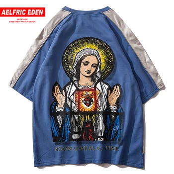 

Aelfric Eden Goddess Print T Shirt Men Harajuku Casual Tops Tees 2020 Summer Loose Hip Hop Fashion Streetwear Male Short Sleeve