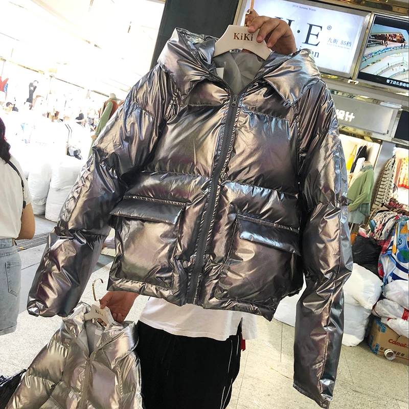 Зимнее женское пальто, новинка, свободное, с капюшоном, короткое, яркое, теплое, с хлопковой подкладкой, хлопковая куртка, парки для женщин, для девушек, короткое пальто, Mujer