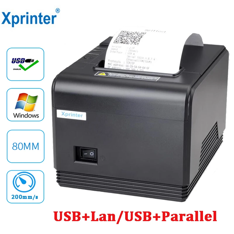 Принтер Xprinter 80 мм термочековый принтер авторезка Pos для ресторана и кухни