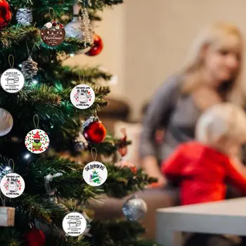 

DIY Creative Christmas Printing Pendant Wooden Crafts Xmas Tree Hanging Ornaments New Year Festival Home Decoration