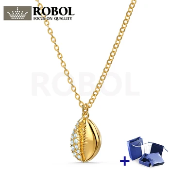 

Original SWA Necklace with Original Engraved SHELL PAVE PENDANT Necklace Box Set Woman Jewelry Gift Free Shipping Wholesale