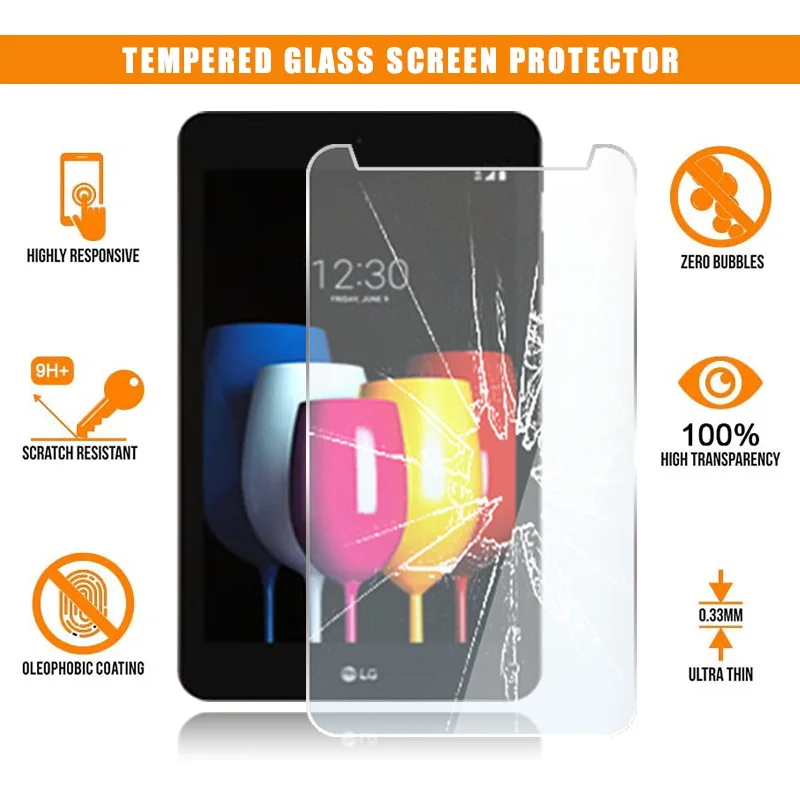 

Screen Protector for LG G Pad IV 8.0 Tablet Tempered Glass 9H Premium Scratch Resistant Anti-fingerprint HD Clear Film Cover