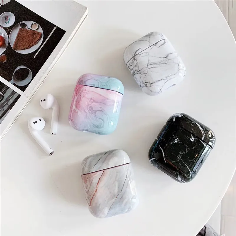 

Marble luxury Case for Apple Airpods Hard Cover Protective Bluetooth Box Accessories Protection Cute