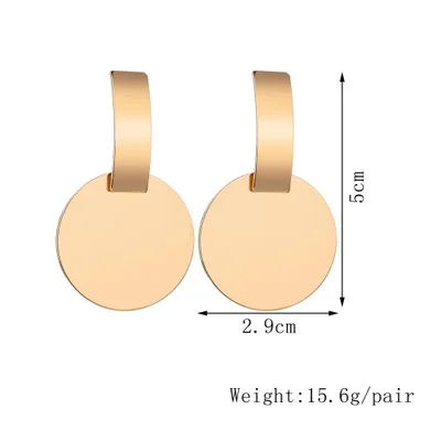 Модные серьги для женщин, массивные серьги, геометрические круглые Висячие висячие серьги, вечерние ювелирные изделия - Окраска металла: 23
