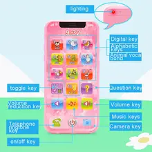 Детский светодиодный мобильный телефон игрушка мобильный телефон сенсорный экран музыкальный светильник для раннего образования детская игрушка английская игрушка телефон