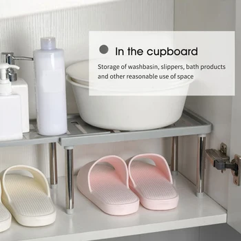 

Portable Home Kitchen Shoe Rack Storage Shelf Thickened Multifunction Living Room Cabinet Holders Stainless Steel Space Saving
