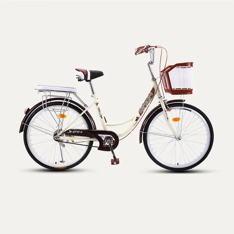 Велосипед женский велосипед 20 дюймов для поездок в город ретро дамы студентов Grils Досуг свет автомобиль безопасный - Цвет: cream color