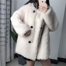 Aliexpress - New Pellet Wool Fur Coat Fur One Piece Coat Women Lambs Fur Grass Medium Long Sheep Shearing Sheepskin Coat Jacket