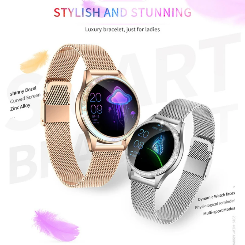 

KW20 IP68 Waterproof Smart Watch Women Lovely Bracelet Heart Rate Monitor Sleep Monitoring Smartwatch Connect IOS Android