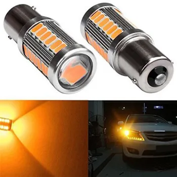 

12v Yellow Amber P21W 1156 BA15S LED Bulb 5730 SMD Turn Signal Bulb Brake Light Auto Reverse Lamps