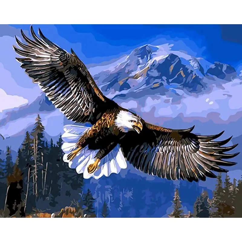 

GATYZTORY Eagle Animals DIY Painting By Numbers Kits Paint On Canvas Acrylic Coloring Painitng By Numbers For Home Wall Decor