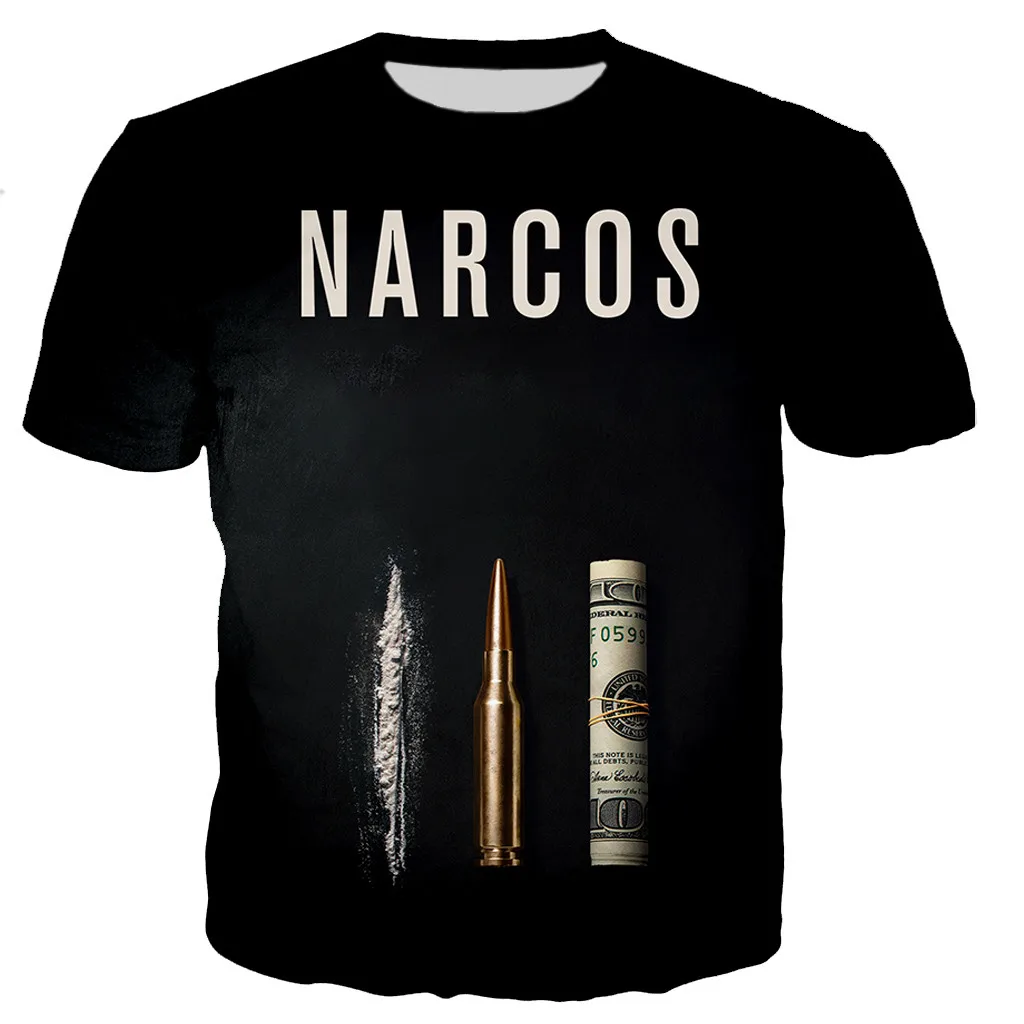 Лидер продаж мужские/женские модные крутые футболки Narcos с 3D-принтом повседневные