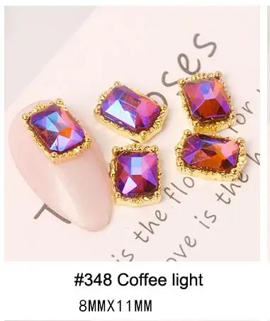 PABN 10 шт 3D кристаллы для ногтей Стразы AB амулеты квадратные камни для нейл-арта украшения аксессуары для маникюра блестящие ювелирные изделия S - Цвет: JE348
