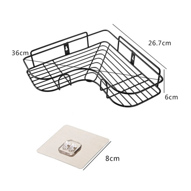 Модные аксессуары для ванной комнаты, угловая полка для ванной комнаты, кованая железная стойка для хранения, кухонный штатив, настенная полка
