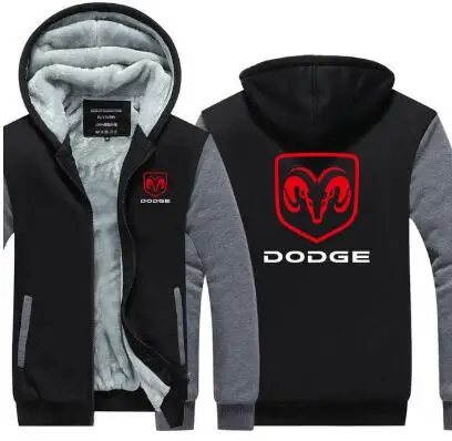 Мужская толстовка на молнии, зимняя Толстовка Dodge, толстовка с длинными рукавами для мужчин, утолщенное пальто с капюшоном, одежда