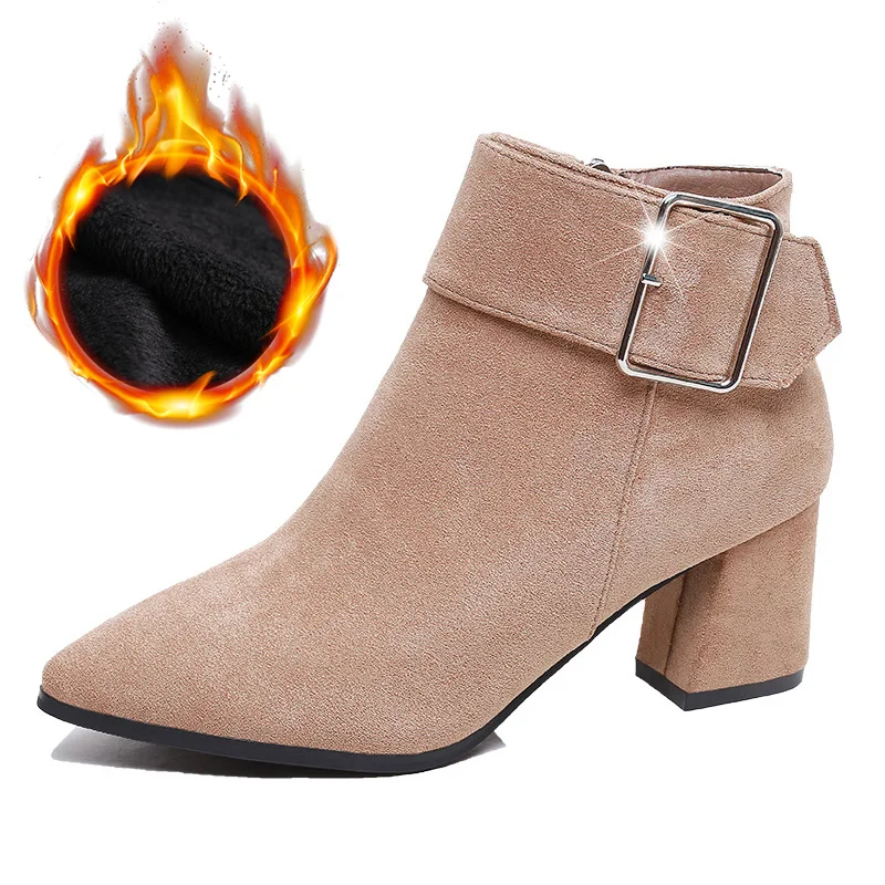 ¡Moda 2020! Botas de invierno de marca, zapatos de mujer, botines de mujer a la moda 2020, botines elegantes para mujer, calzado de Invierno para mujer A1775|Botas hasta el tobillo| - AliExpress