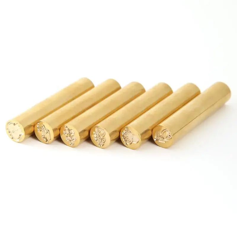 1PC Retro Cylindrical Seal Wax Brass Stamp for Envelope Seal Stamp Seal Wax DIY Invitation Cards Decoration Craft Gifts