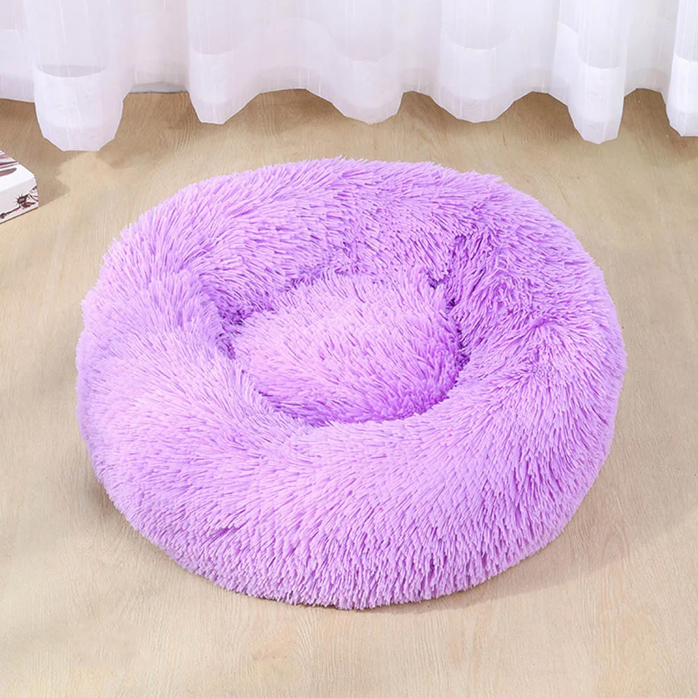 

purple kennel Plush Super Soft Round Sleeping Bag Lounger Cat House Winter Warm Sofa Basket for Cute Dogs
