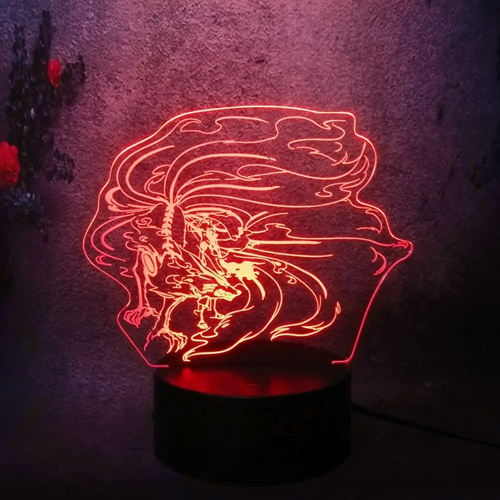 Светодиодный светильник из лавы Наруто с 3D RGB-зарядкой светодиодный ночник