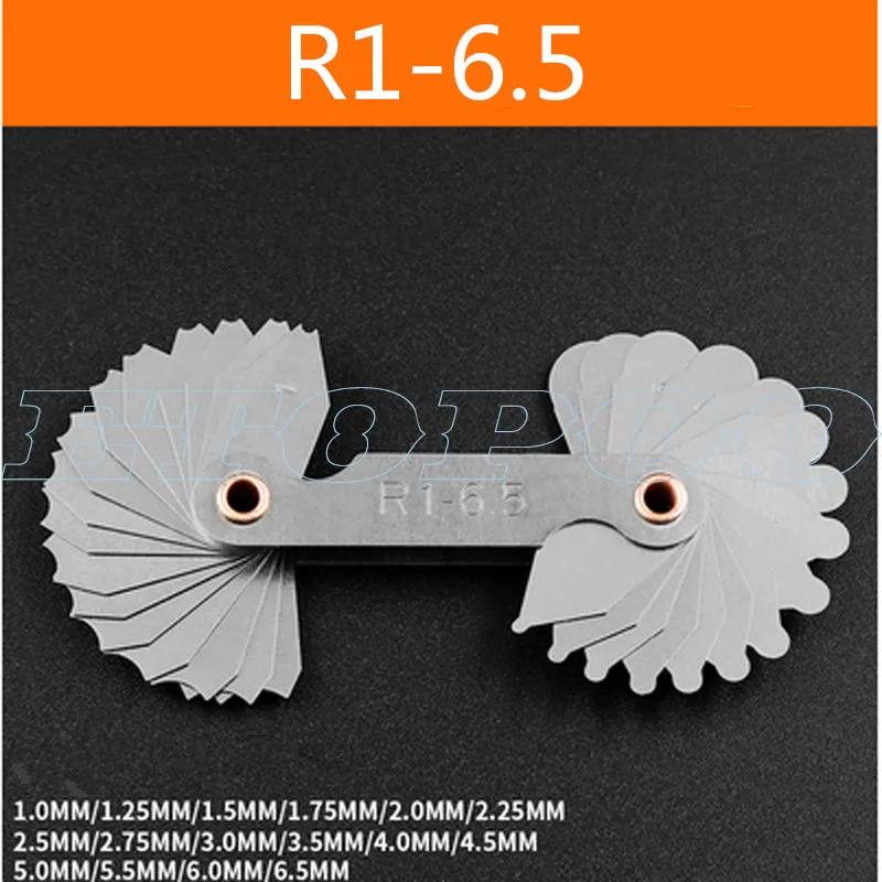 4 шт. радиус измерительные приборы из нержавеющей стали R1-6.5/R7-14.5/R15-25/R26-80mm вогнутые выпуклые дуги Серебряный тон измерительные инструменты