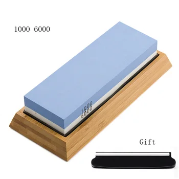 

Professional Knife Sharpener Natural whetstone Double Side Waterstone Sharpeners Grindstone Japanese Sharpening Tool Bamboo Base