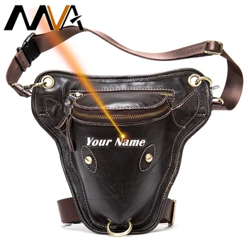 

MVA Belt Bag Men Waist Bag For Phone Crossbody Bags Men Waist Pack Drop Leg Travel Genuine Leather Shoulder Bags Engrave 7388