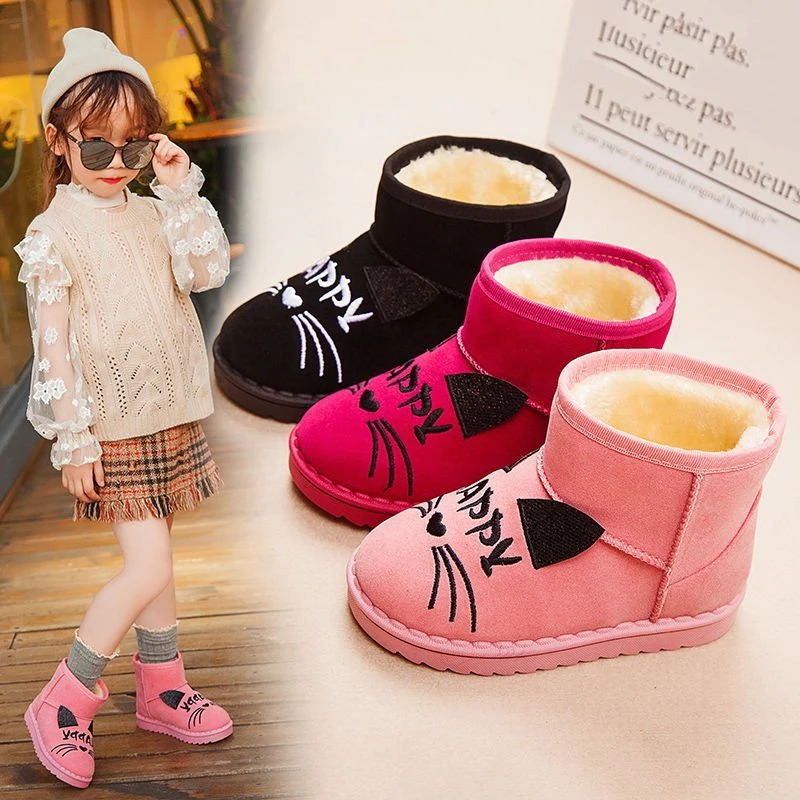 Baby Infant Toddler Kid Girls Boys Cartoon Winter Thick Shoes Snow Boots Sneaker 