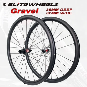 

Elite Gravel Carbon Wheelset Disc Brake 32*35mm 700c Tubeless Ready Carbon Rim DT240 Hub Pillar 1423 3k/6k/12k/UD Bycicle Wheel
