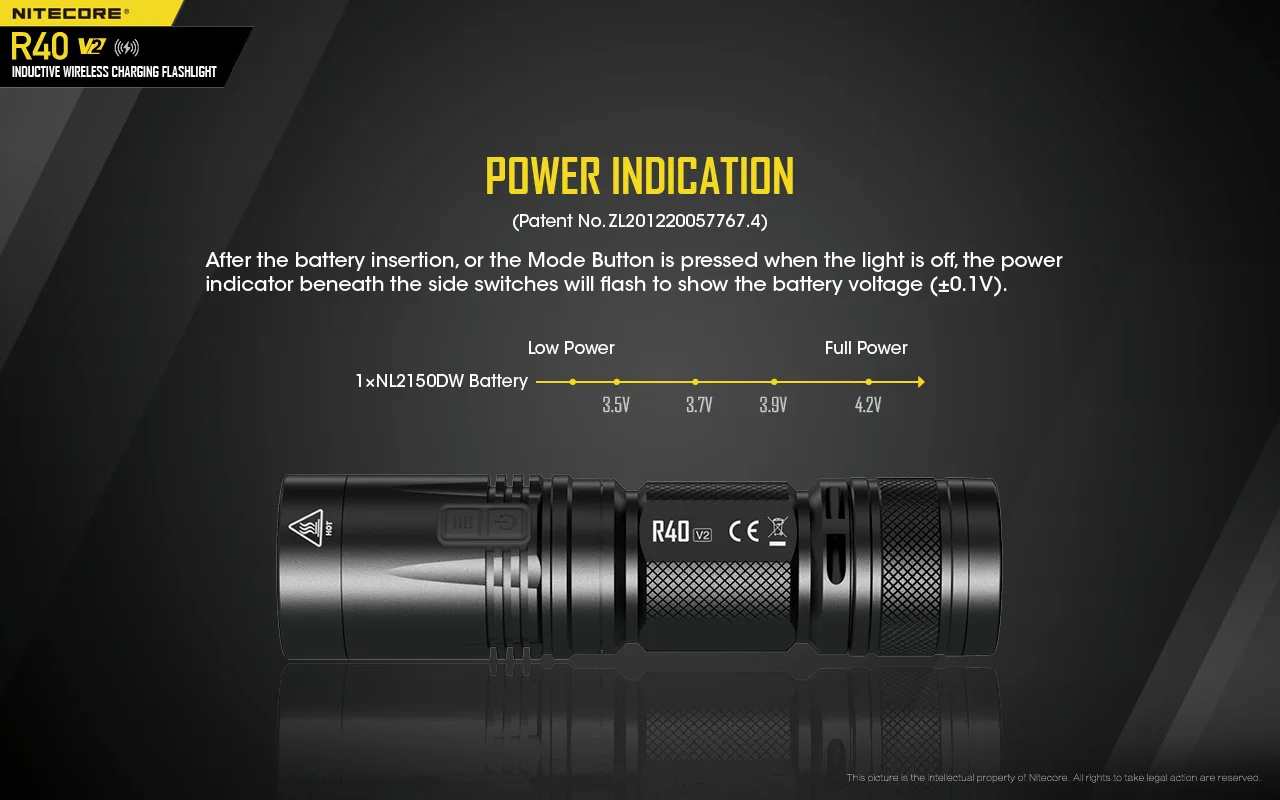 Lanterna de Alta Ponto de Entrada v2 com 21700 Lms com Carregamento sem Fio Nitecore-lanterna Baterias Potência Led R40 13 Nitecore-lanterna led r40 v2 com 21700 baterias,