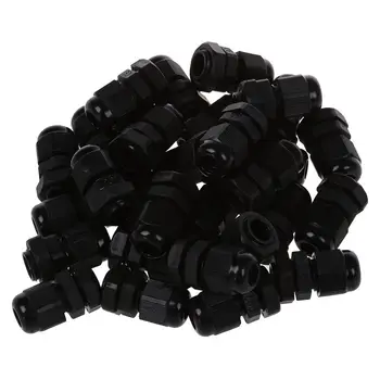 

30 Pcs PG7 Waterproof Connector Gland Black for 4-7mm Diameter Cable