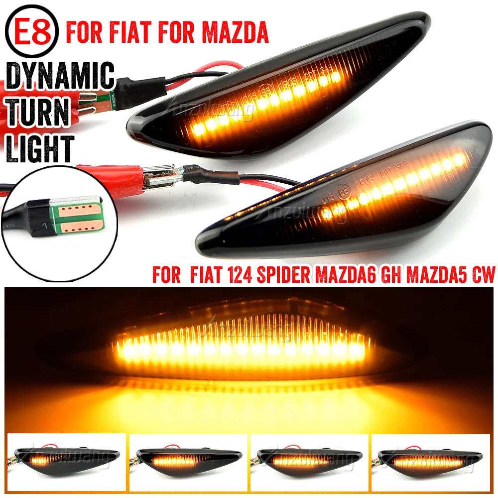 Per Mazda6 Gh Mazda5 Cw Rx-8 2 Pezzi Dinamico Laterale Maker Lampeggiante Led Specchio Laterale Indicatori Di Direzione Per Fiat 124 Spider Abarth
