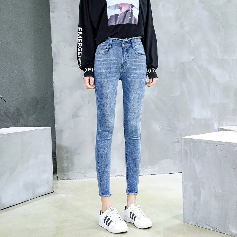 Jeans woman High Waist Skinny Stretch Pencil Pants Plus size Ankle-Length Pants Jeans for women 2020