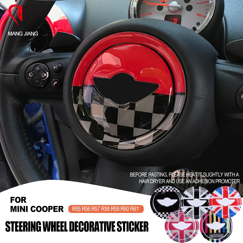 For Mini Cooper F55 F56 F57 Car Steering Wheel Center Panel Stickers F60  R50 R52 R53 R55 R56 Interior Decoration Car Accessory - AliExpress