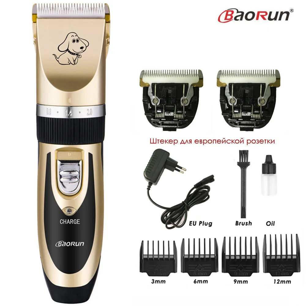 Baorun P2 Professional Pet Dog Hair Trimmer Cat Animals Grooming Clippers Rechargeable Electric Haircut Machine Shaver 110-240V