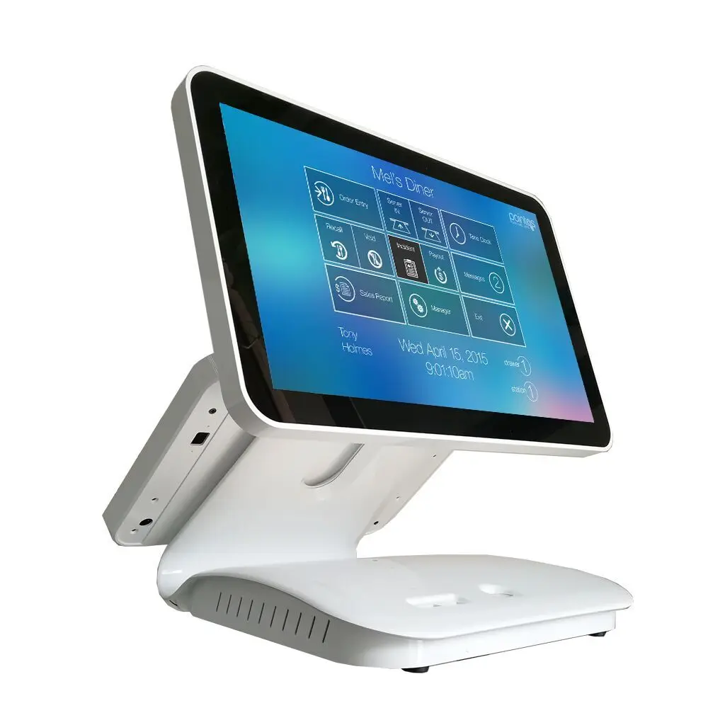 white 15.6 inch capacitive touch screen+11.6 inch second touch screen pos system for supermarket - Цвет: white