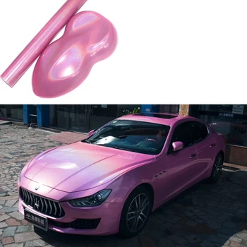 

150cm*50cm 2PCS Car Styling Wrap Pink Vinyl Film Body Sticker Colorful Shiny Pink Protection Film