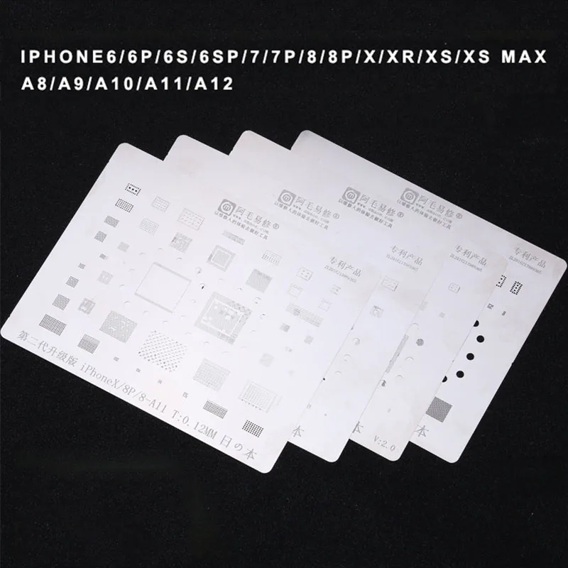 Amaoe микросхема cpu BGA трафарет для iPhone XR XSMAX XS 8P 8 7P 7 6SP 6S 6P 6 5S A8 A9 A10 A11 A12 процессор припой Оловянная сеть