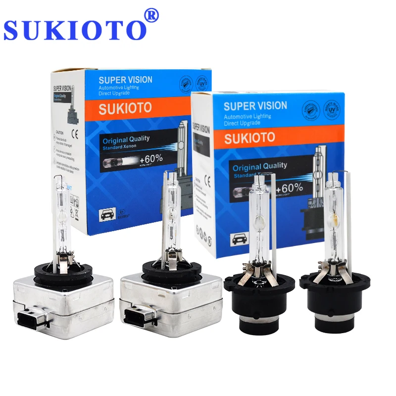 2PCS SUKIOTO Original Xenon D1S D2S D3S D4S HID Bulb 4300K 5000K 6000K  8000K 35W HID Xenon Globe SUPER VISION HID LIGHT BULB D2S