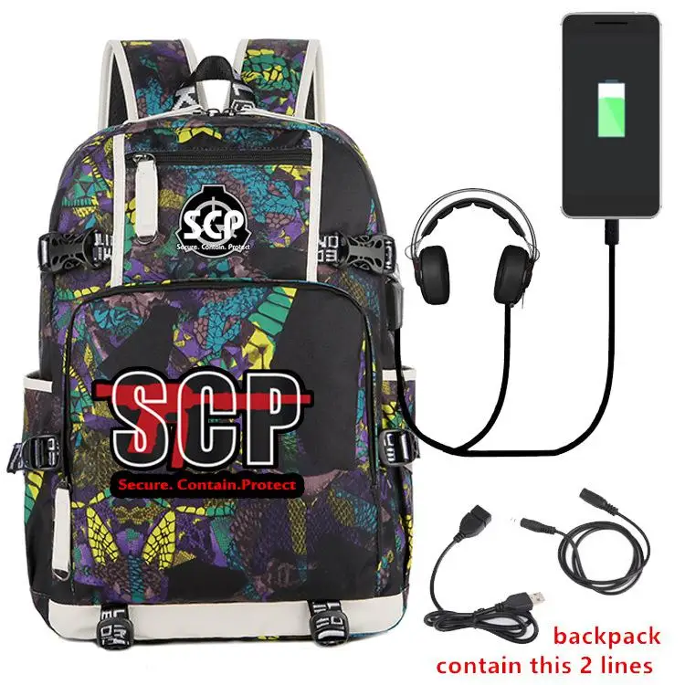 Scp безопасный содержит защитный рюкзак для книг новая Usb Заряженная сумка для компьютера школьные сумки Дорожная сумка для ноутбука - Цвет: 7