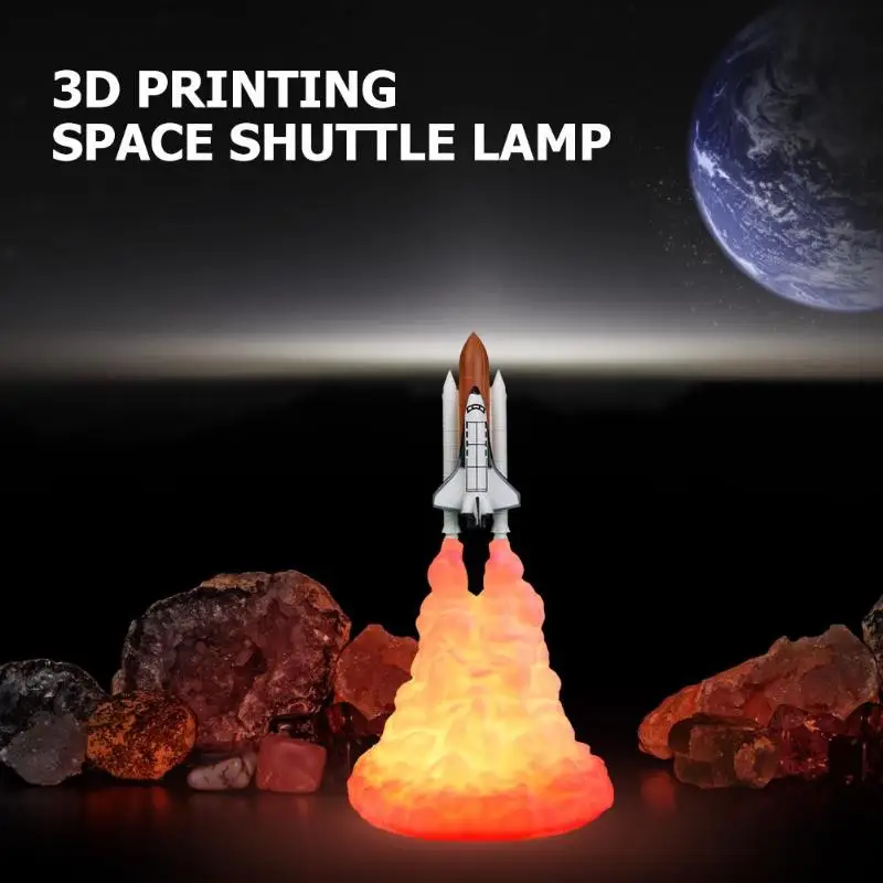 3D печать космический челнок лампа перезаряжаемая спальня прикроватная ночник Декор