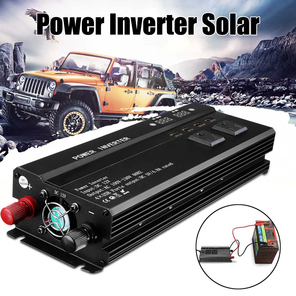 

Car Inverter 12V 220V 6000W DC 12V/24V to AC 110V/220V Modified Sine Wave solar Power Inverter For Auto Truck car