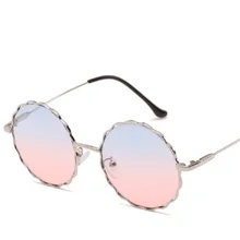 1 шт., популярные круглые солнцезащитные очки в виде цветка сливы, дизайнерские винтажные стильные женские очки, унисекс, металлическая оправа, солнцезащитные очки, UV 400